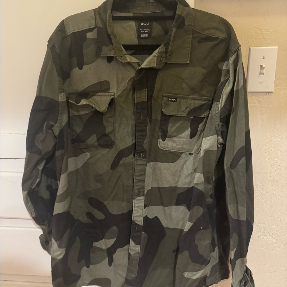 RVCA Green Camouflage Shirt